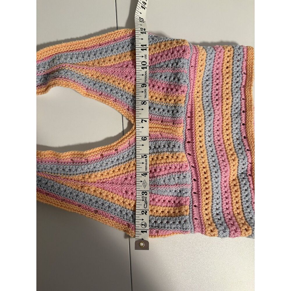 Boho Crochet Halter Crop Top | Multicolor Knit Festival Summer Top - Picture 5 of 5